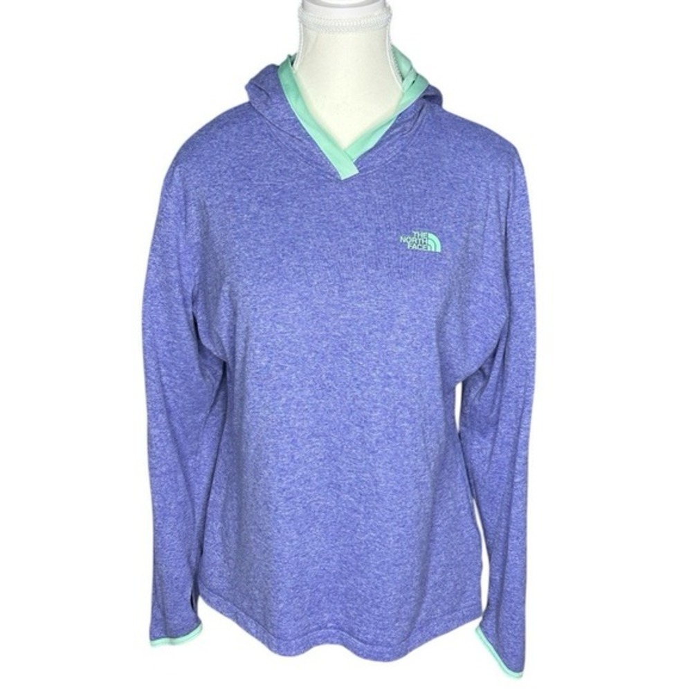 The North Face Women FlashDry Hoodie Purple Heathered Long Sleeve Large‎